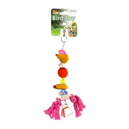 Penn-Plax Fruit Kabob Bird Toy - Wood Pear, Apple, and Banana - Multi-colored - for Small Animals