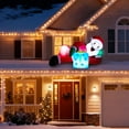 thumbnail image 4 of HiiKaa Christmas Inflatables Outdoor Decorations,7FT Long Inflatable Xmas Santa Claus,Lighted Blow Up Giant Lying Santa with Built in LED Lights, Light Up Holiday Winter Lawn Yard Garden Roof Decor, 4 of 10