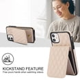 thumbnail image 6 of Crossbody Wallet Case for iPhone 11, Purse Magnetic Clasp RFID Blocking Card Holder, Elegant PU Leather Flip Kickstand Shockproof Protective Cover for iPhone 11, Apricot, 6 of 8