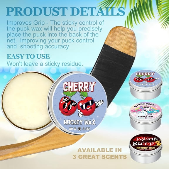 3 Pack Hockey Wax Scent Hockey Stick Wax Reusable Blade Wax for Hockey Players Maximum Grip Protection$$Sport & Recreation Other