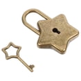 thumbnail image 4 of 1 juego de elegante candado de estrella de cinco puntas para cuadernos, diarios, candado de seguridad y llave. Llave y candado con forma de estrella de cinco puntas., 4 of 8