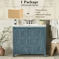 thumbnail image 3 of viswild 36" Bathroom Vanity with Ceramic Sink Vintage Espresso Durable Solid Wood Storage Cabinet Soft Close Doors Distressed Finish, Retro Blue, 3 of 9