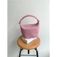 thumbnail image 1 of Nvzi Bolso de hombro tejido, bolso de mano tejido y bolso de cosméticos, bolso de mano tejido elegante para playa de verano, 5,9 x 4,92 x 5,51 pulgadas, rosa, 1 of 4