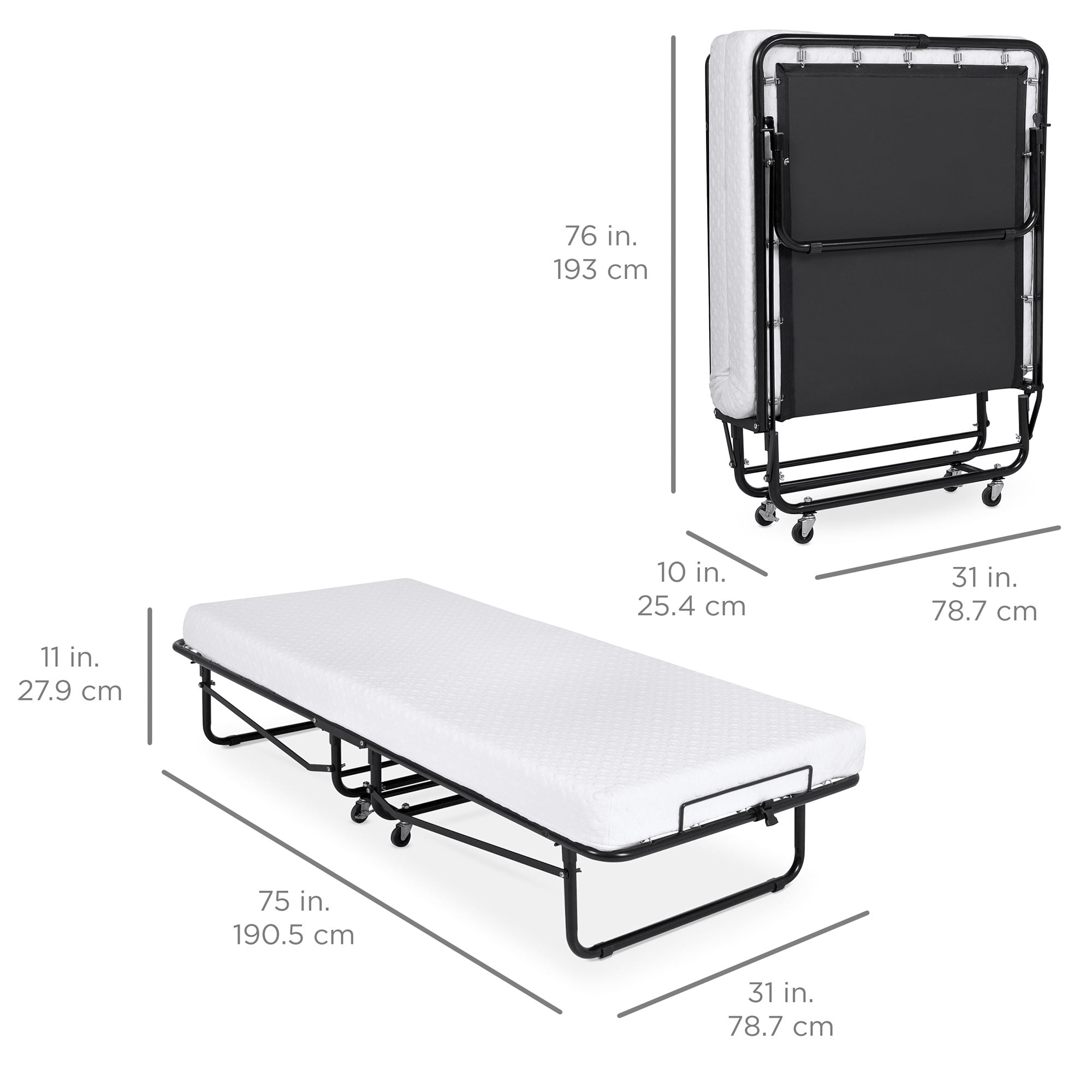 twin cot with mattress
