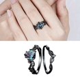 thumbnail image 2 of AOOOWER 2 Pieces Aquamarine Embedded Rings Blue Gemstones Finger Rings Sophisticated Jewelry for Stylish and Elegant Women, 2 of 9