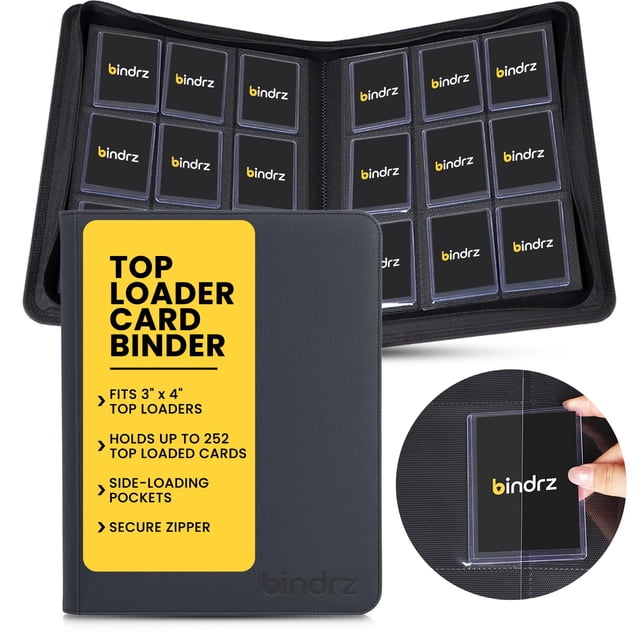 Binderz archivador de 9 bolsillos para top loaders, capacidad para 252 cartas