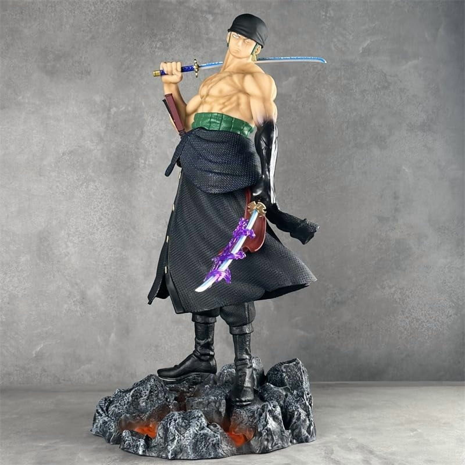 Zoro Figure Carrying A Knife Roronoa Zoro Replacement Head Action Figures 50cm/19.7inch Handmade PVC Anime Model Statue Collectible Craft Gift