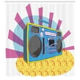 thumbnail image 3 of Ambesonne Retro Shower Curtain, Boom Box Pop Art Dance, 69"Wx75"L, Multicolor, 3 of 3