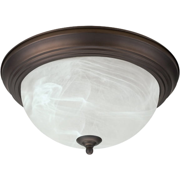 Home Impressions 15 In. Oil Rubbed Bronze Incandescent Flush Mount Ceiling Light Fixture — Residential Use, Standard Application