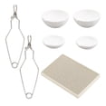 thumbnail image 1 of 7pcs Melting Crucible Kit, with 4pc Ceramic Quartz Crucible Bowl, 1 of 5