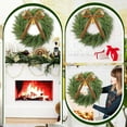 thumbnail image 6 of Guvpev 22" Christmas Cedar Wreath Front Door, Realistic Faux Cedar Christmas Wreath with Vintage Rustic Cow Bell and Brown Velvet Ribbon for Indoor Outdoor Xmas Decor, Holiday Collection Cedar Wreath, 6 of 9