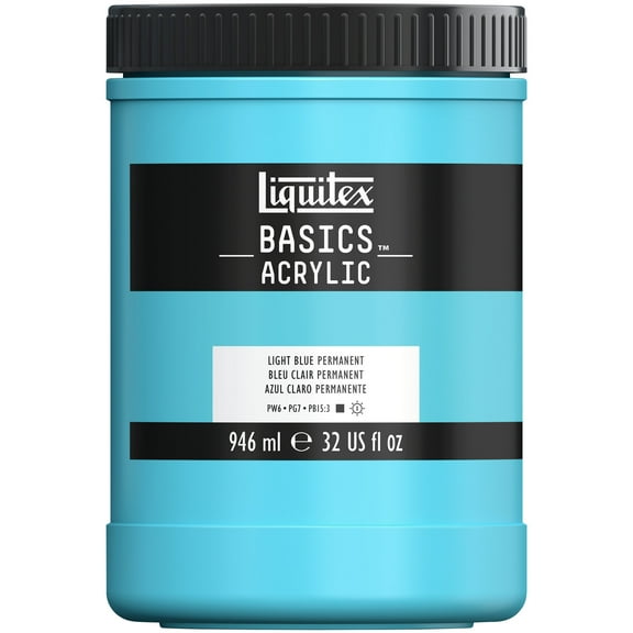 Liquitex BASICS Acrylic Color, 32oz., Light Blue Permanent
