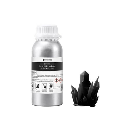 Monoprice Rapid UV 3D Printer Resin 500ml - Black | Compatible with All UV Resin Printers DLP, Laser, or
