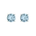 thumbnail image 3 of 1.5 Ct Round Cut Studs Natural Sky Blue Topaz 14K White Solid Solid Gold Everyday Dainty Earrings Screw Back, 3 of 7