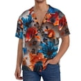 thumbnail image 7 of Lsque 3D Butterfly print Men's Cuban Collar Short Sleeve Shirt Summer Beachwear Casual Button Down Fashionable Vacation Leisure Shirt-Medium, 7 of 7