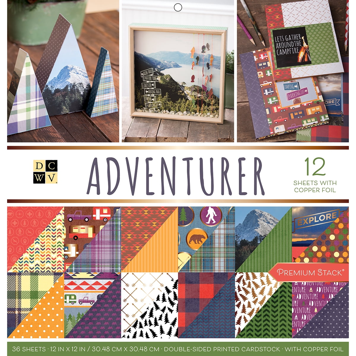 DCWV Double-Sided Cardstock Stack 12'X12' 36/Pkg-Adventurer, 18 Designs/2 Each