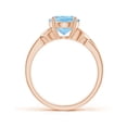thumbnail image 2 of Angara Natural 2.2 Ct. Aquamarine Solitaire Ring in 14K Rose Gold for Women (Ring Size: 3.5), 2 of 10