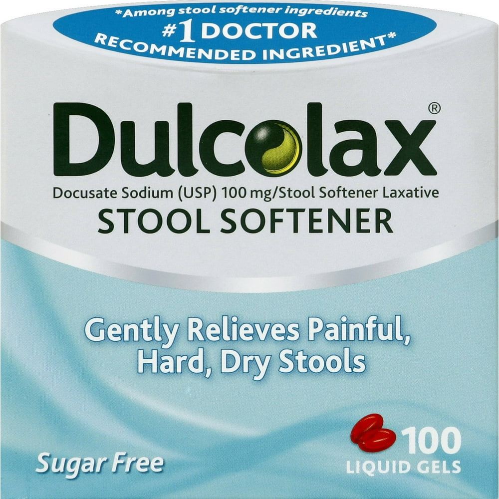 Dulcolax Gentle Relief Stool Softener Laxative, Docusate Sodium, 100mg