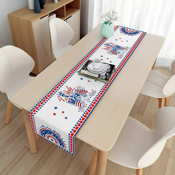 American Flag July Patriotic Memorial Day Table Runner Independence