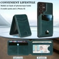 thumbnail image 3 of Compatible with Magsafe 2 in 1 Detachable for Samsung Galaxy S24 Ultra Wallet Case with Card Holder Women Men, Magnetic PU Leather RFID Blocking Flip Kickstand Credit Slots,for S24 Ultra, Green, 3 of 7