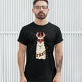 thumbnail image 3 of Tee Hunt Christmas Llama T-Shirt Merry and Bright Let It Snow Funny Xmas Men's Tee, Black, 5X-Large, 3 of 5