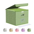 thumbnail image 1 of Caja organizadora de archivos Oterri, plegable y portátil, color verde claro, 1 of 7