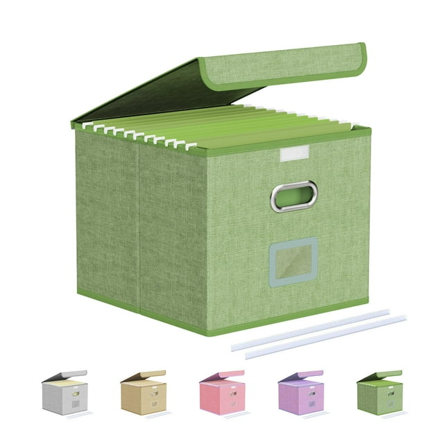 Caja organizadora de archivos Oterri, plegable y portátil, color verde claro