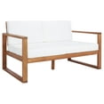 thumbnail image 3 of SAFAVIEH Emiko Outdoor Patio Loveseat Bench, Natural/Beige, 3 of 11