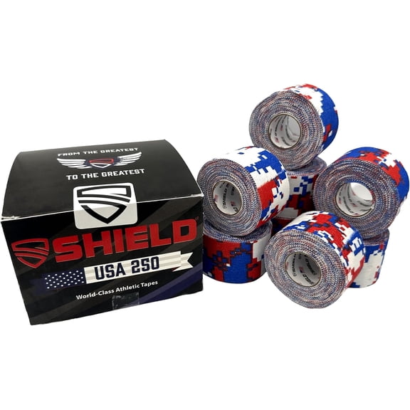 SHIELD Athletic Tape | USA's 250th Anniversary Red White & Blue Athletic Tape 8 Pack, 1.5 Inch by 10 Yards