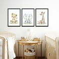 thumbnail image 2 of Baby Safari Nursery Wall Decor Set of 3, Cute Jungle Animal Kids Canvas Wall Art Paintings, Animal Giraffe Elephant Nursery Posters Prints Pictures for Boys and Girls Kids Room Bedroom Unframed, 2 of 6