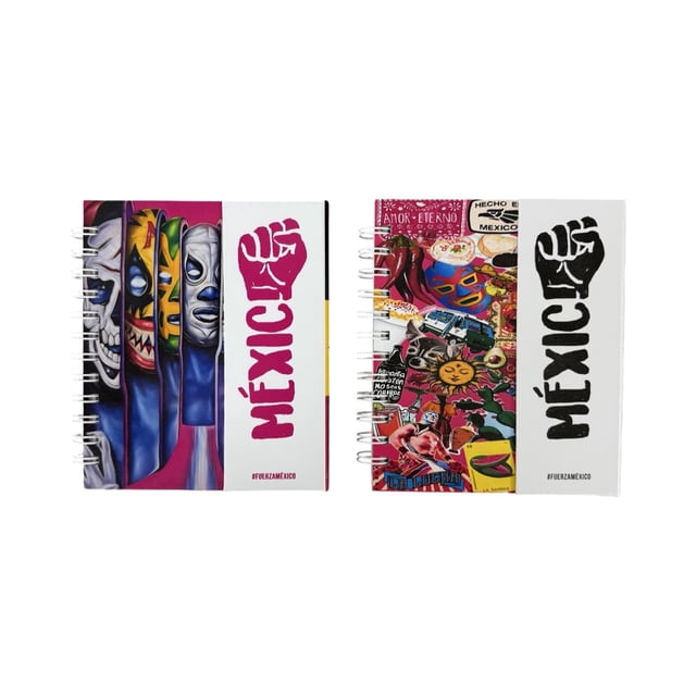 Set de 2 Libretas Luxo Mx Luchadores Mexicanos y Viva México Tapa Dura