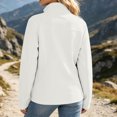 thumbnail image 6 of Fengqque Women’s Softshell Full Zip Jacket, Stand Collar Long Sleeve Windproof Casual Outer Coat with Zipper Pockets Lightweight Outdoor Jacket for Fall Winter White, 6 of 9