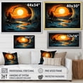 thumbnail image 4 of Designart "Waves at Sunset Coastal Scene" Coastal Framed Wall Art Decor - Coastal Black Coastal Beach Living Room Framed Canvas Art, 4 of 6