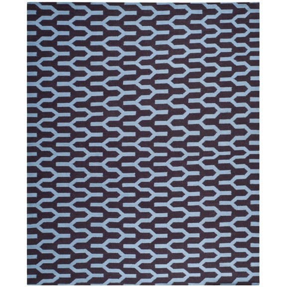 SAFAVIEH Dhurrie Tristen Geometric Moroccan Wool Runner Rug, Purple/Blue, 2'6" x 7'