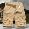 thumbnail image 2 of Cargo Shorts Casual Twill Casual Relaxed Fit Fishing Hiking Shorts Outdoor Below Knee Camo Cargo Shorts for Men,Khaki,29, 2 of 3