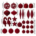 thumbnail image 3 of 28 Pcs White Velvet Christmas Ornaments Set, Flocked Shatterproof Decorative Hanging Balls and Assorted Shapes, Elegant Holiday Baubles for Christmas Tree, Party and Home Decorations, 3 of 8