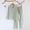 Green, variant on Helii Women Cotton Pajamas Set Long Sleeve Notch Collar Top and Pants Soft Breathable Sleepwear Lounge Set with Bamboo Floral Print Button Down Elastic Waist 2 Piece Pjs 3 Colors Pajama Set
