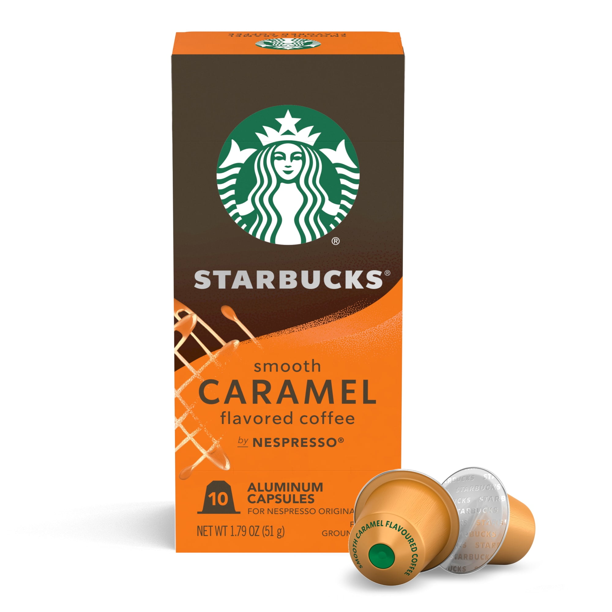 Starbucks By Nespresso Original Line, Smooth Caramel, Flavored Roast Nespresso Pods, 10 ct