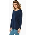 thumbnail image 4 of Jack David Piko Style Women's Famous Top Casual Oversized Soft Loose Fit Drop of Shoulder Boat Neck (Long Sleeve), 4 of 5