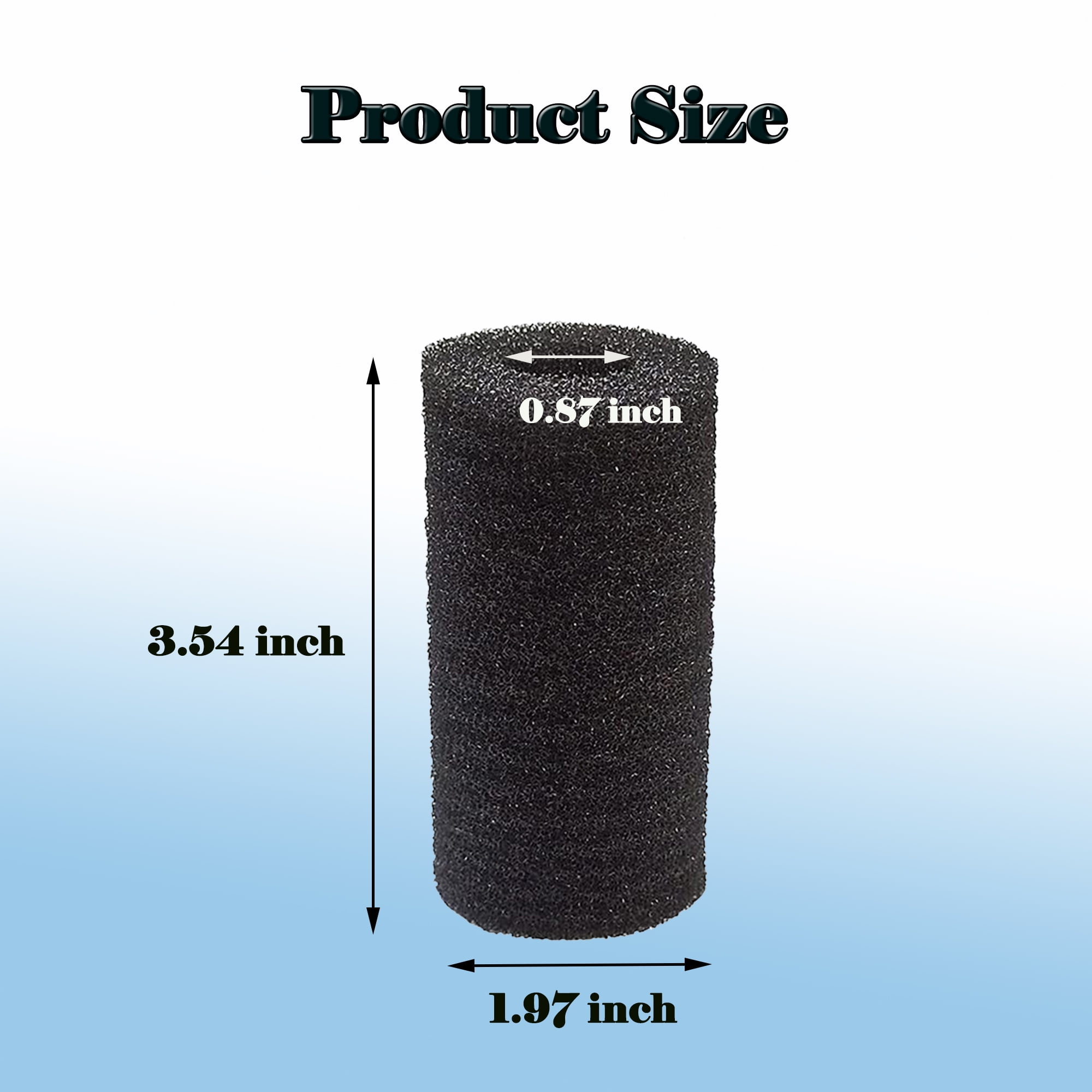 TropicAqua Filter Intake Sponge for Aquaclear Sponge Filter Aquarium Fish Tank - Fits Aqueon Quietflow 50/55/75, Fluval C3/C4 (Pack of 12)
