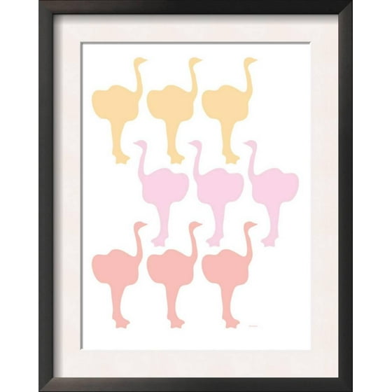 Multi Ostrich Family Framed Art Print Wall By Avalisa 15 5x19 5