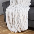 thumbnail image 3 of Northlight Plush White Fluffy Thick Throw Blanket 50" x 60", 3 of 6