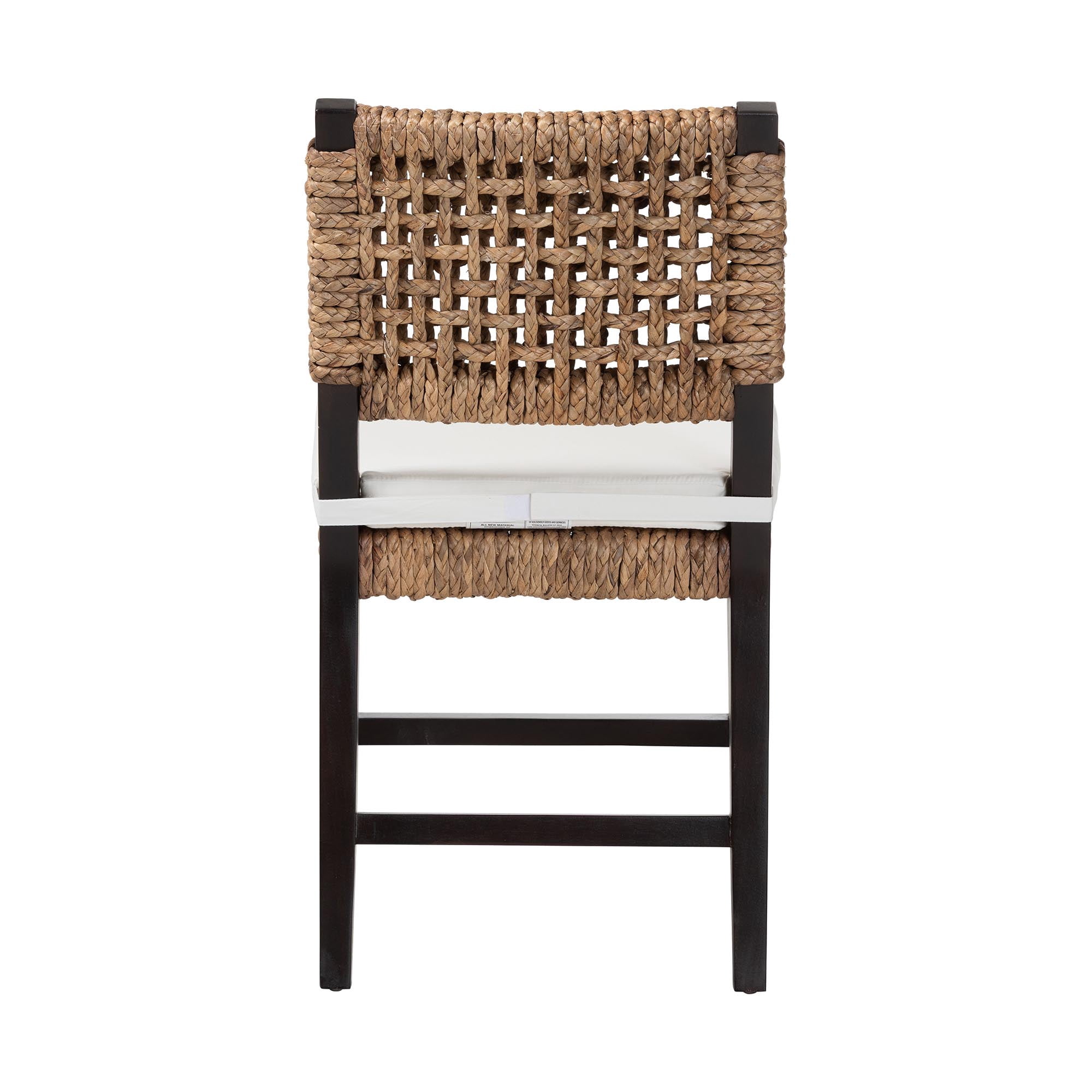 bali & pari Alise Mahogany wood and Seagrass BOHO Dining Chair, Natural Brown