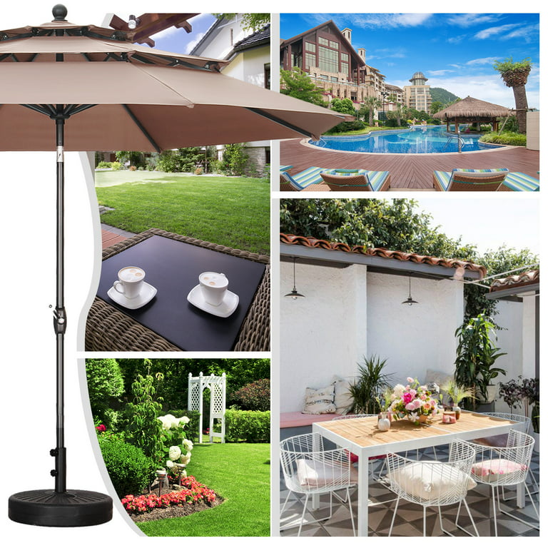 Autlaycil Patio Umbrella 10FT Outdoor W/ 3 Tiers,Adjustable Outdoor Market Umbrella W/ and Tilt,Table Umbrella for Garden, Lawn, Backyard and Pool, Coffee - Walmart.com