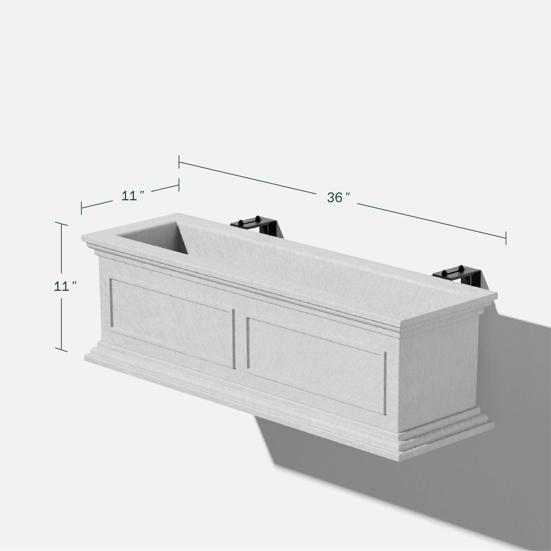 Veradek Brixton Railing Window Box 36" Plastic Planter - Gray
