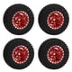 thumbnail image 5 of Estrela 4 neumáticos de goma delanteros traseros de 2.165 in con llanta de metal de 5 radios para coche Axial SCX24 1/24 RC, color rojo, 5 of 8