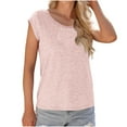 thumbnail image 4 of ITSAME Summer Tank Tops for Womens, V Neck Solid Color Loose Fit Casual Daily Cami Pink M, 4 of 8