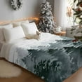 thumbnail image 2 of Throw Blanket Fleece Throw Blanket 40x50in, Christmas Tree Winter Snowflake Soft Lightweight Bed Blankets Green Pine Forest Watercolor Fuzzy Couch Blankets for All Season, 2 of 9