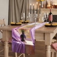 thumbnail image 2 of Purple Spring Flowers Table Runner, Modern Abstract Chic Oil Painting Washable Cotton Linen Table Runners 60 Inches Long, Dresser Scarf Runner for Coffee/TV Stands/Kitchen/Cabinets 13''x60'', 2 of 9