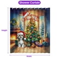 thumbnail image 5 of Merry Christmas Shih Tzu Santa Hat Xmas Tree Winter Holiday Shower Curtain Lion Dog Lover Gifts Waterproof Bathroom Bathtub Curtain - 01013, 5 of 5